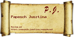 Papesch Jusztina névjegykártya
